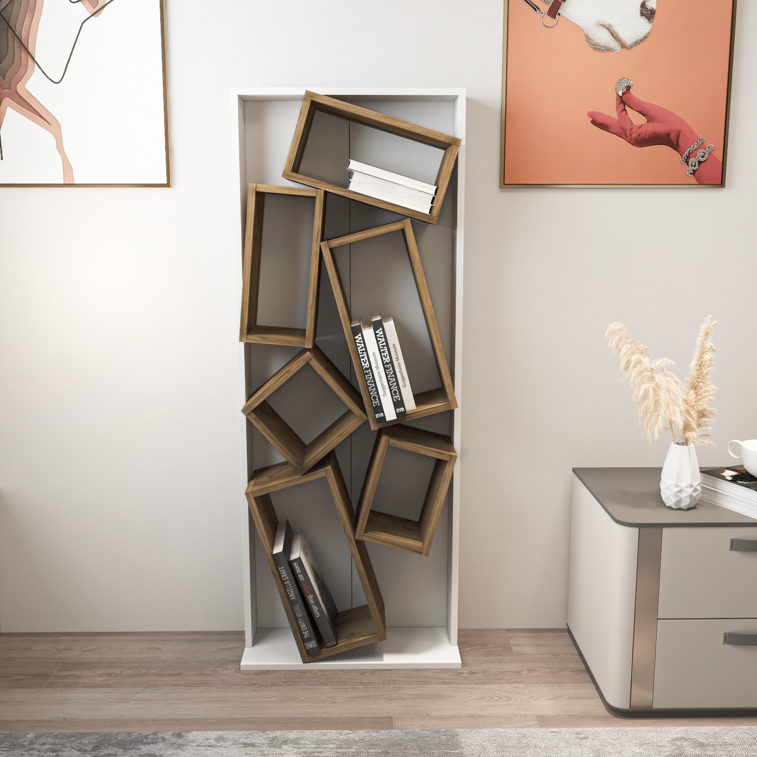 Decorotika Polica za knjige Carmen, Bijela