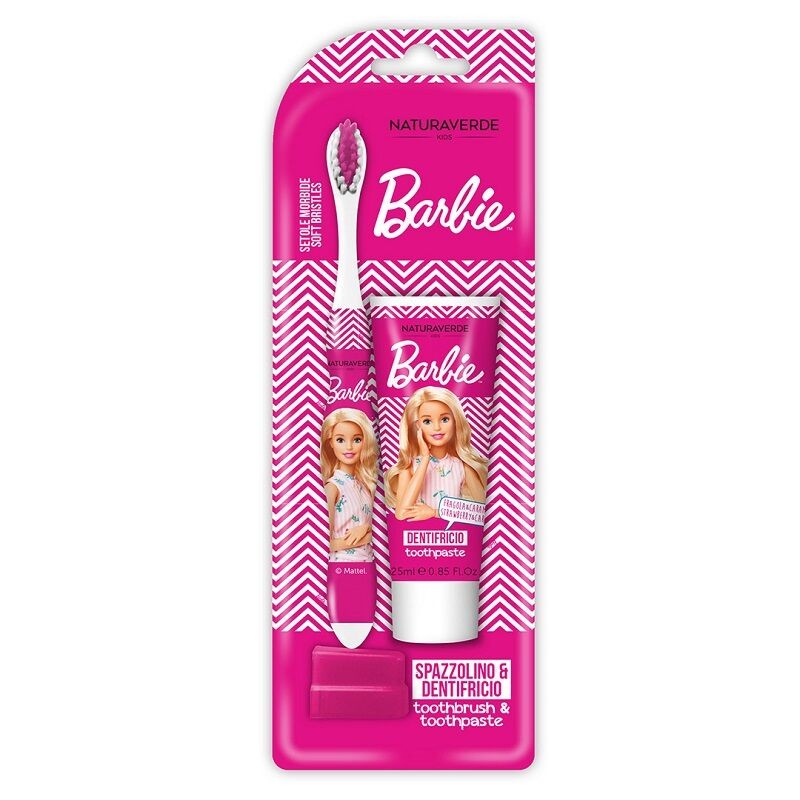 Naturaverde Barbie Oral Set (Toothpaste Strawberry&Caramel 25Ml + Toothbrush)