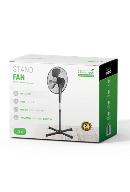 Green Tech Ventilator Sa Postoljem 55W Crni Fd-40F-Bk