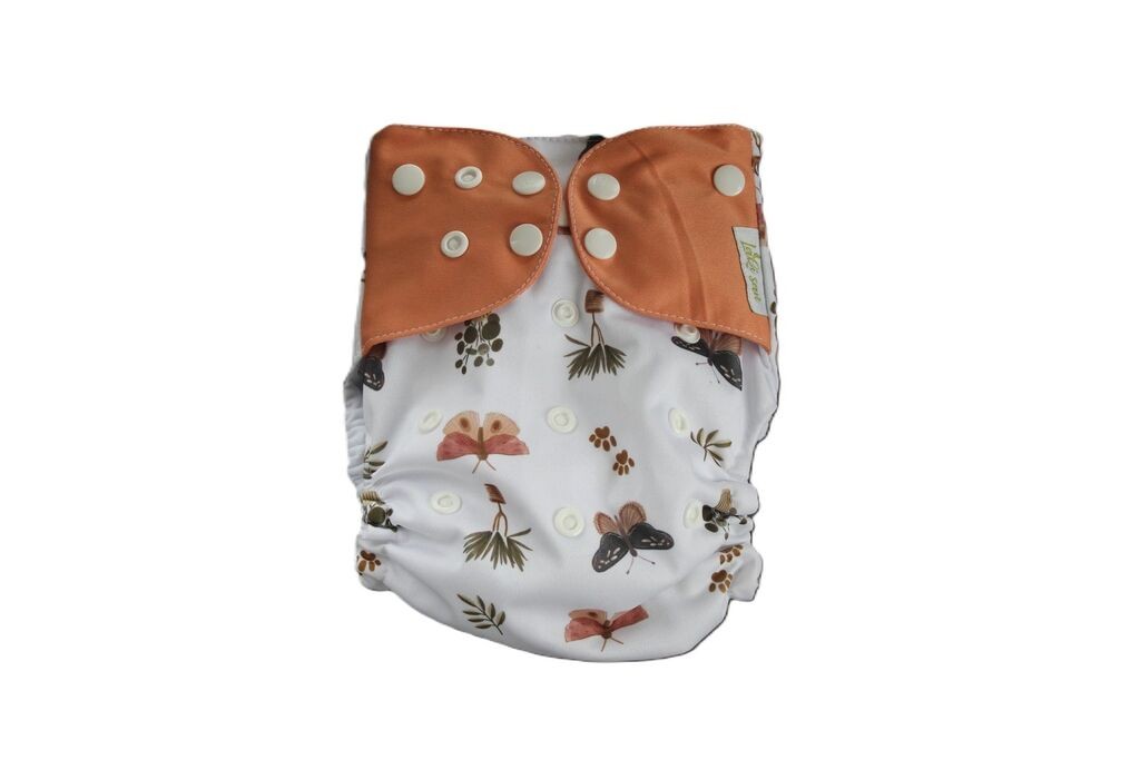 Laki San Kompletna Platnena Pelena Sa Umetkom, Unutra Bijela, Nepromočivi Pul Leptiri I Šapice