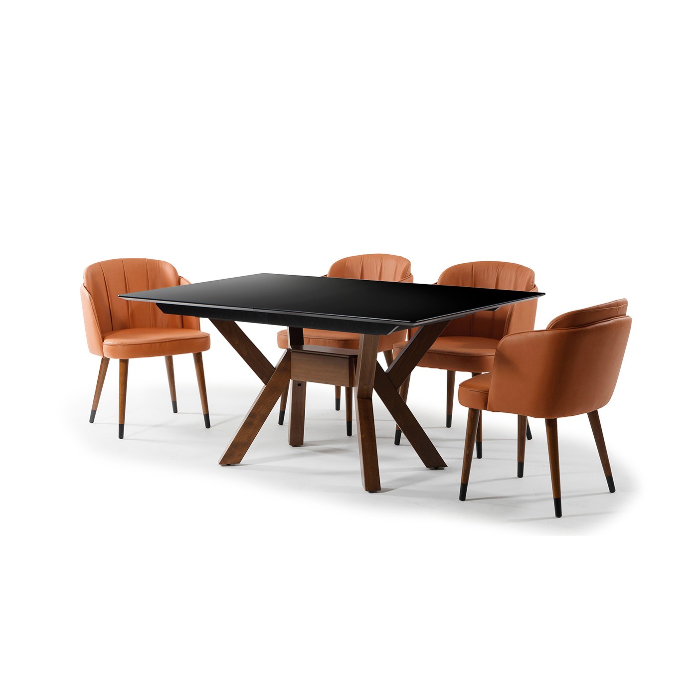 Stolica Gaia Stof Amaro Monet 4518 Umetak Crni Boja Stofa Cigla