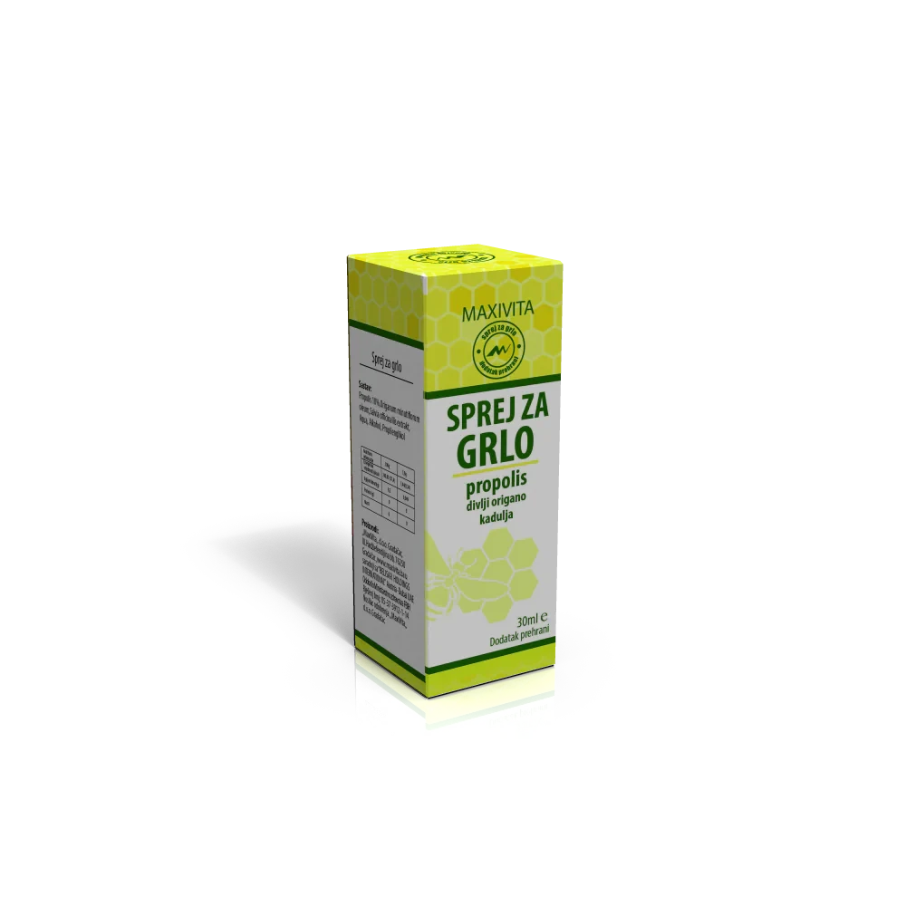 MAXIVITA SPREJ ZA GRLO PROPOLIS, DIVLJI ORIGANO, KADULJA 30ML