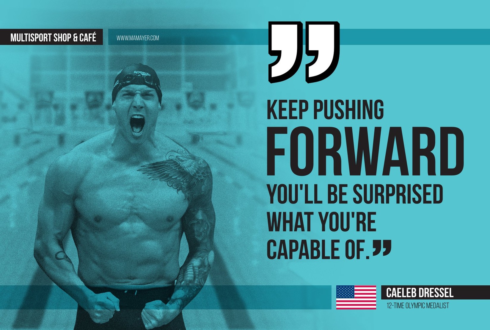 Art Metal Plate - Swim - Caeleb Dressel