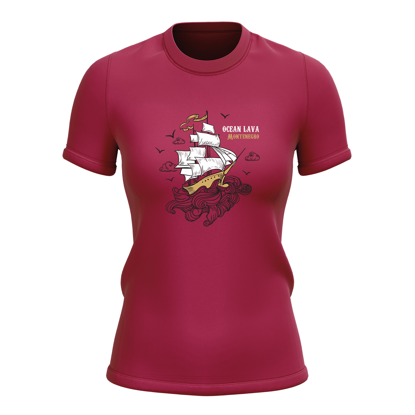 Pamučna Majica Ženska Ocean Lava Crvena Brod - S
