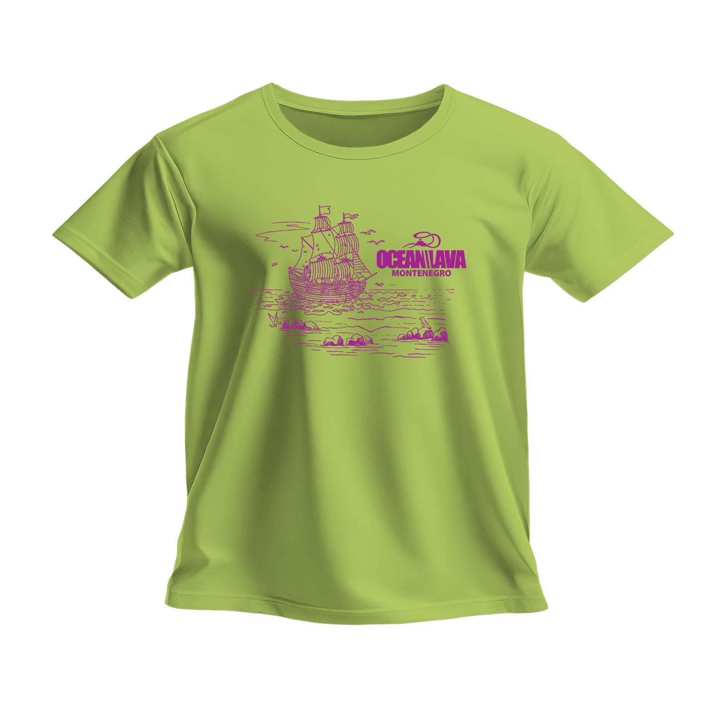 Pamučna Majica Dječija Ocean Lava Zelena - XS
