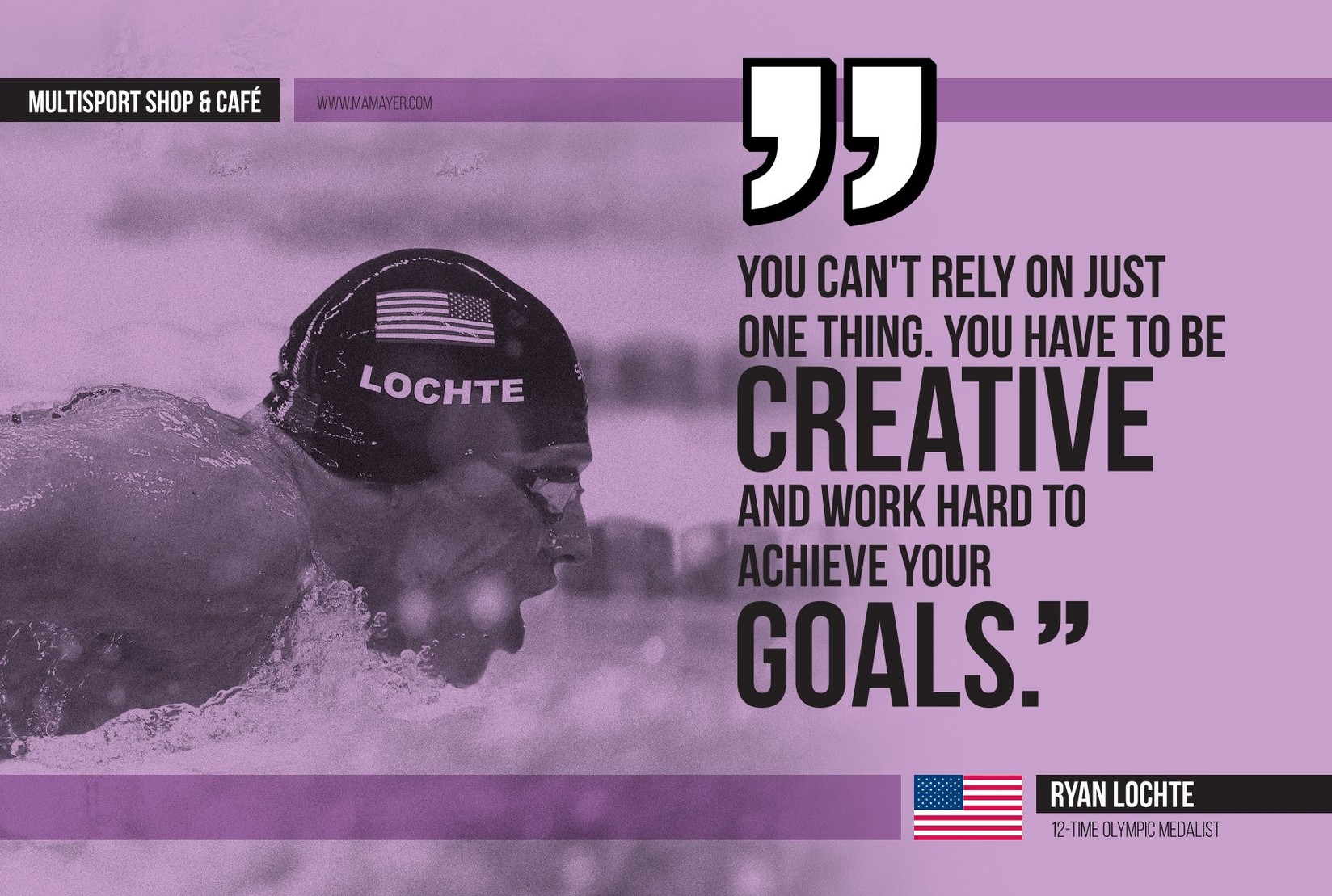 Art Metal Plate - Swim - Ryan Lochte