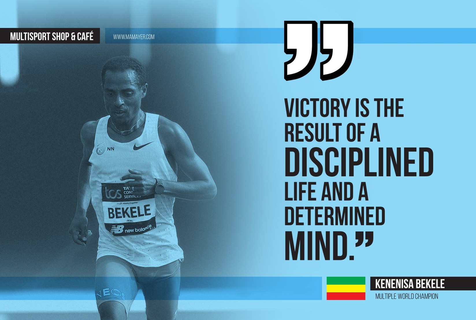 Art Metal Plate - Run - Kenenisa Bekele