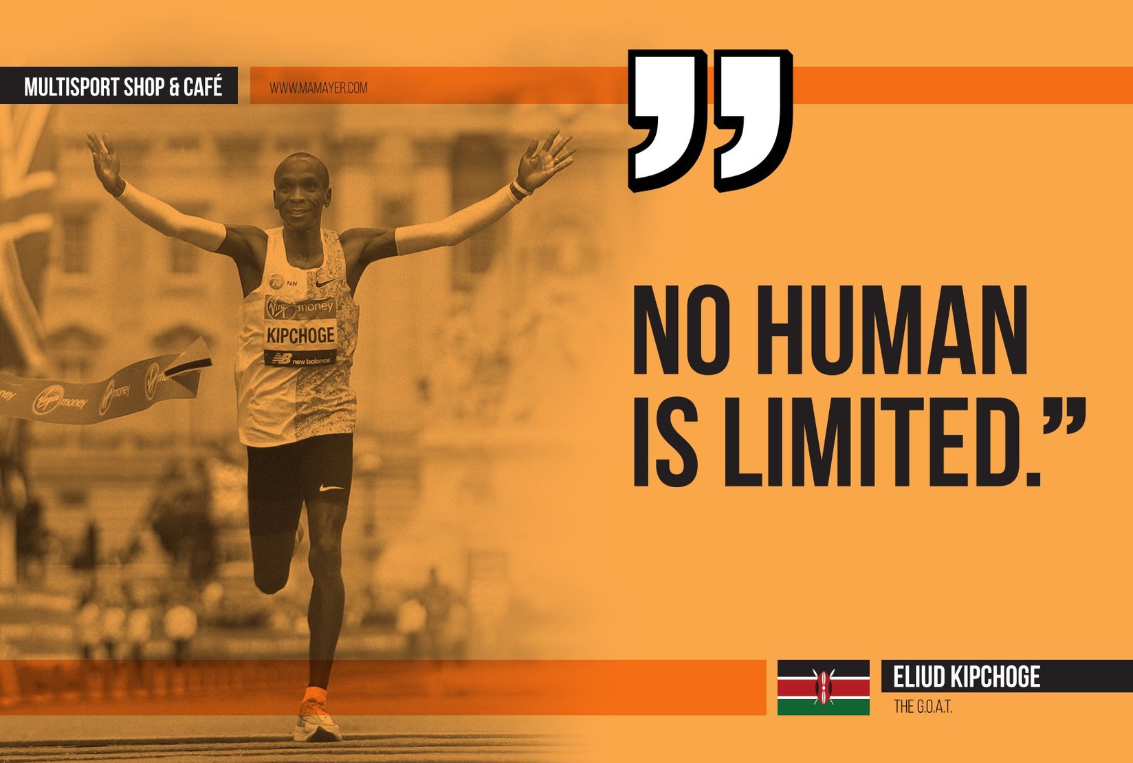 Art Metal Plate - Run - Eliud Kipchoge