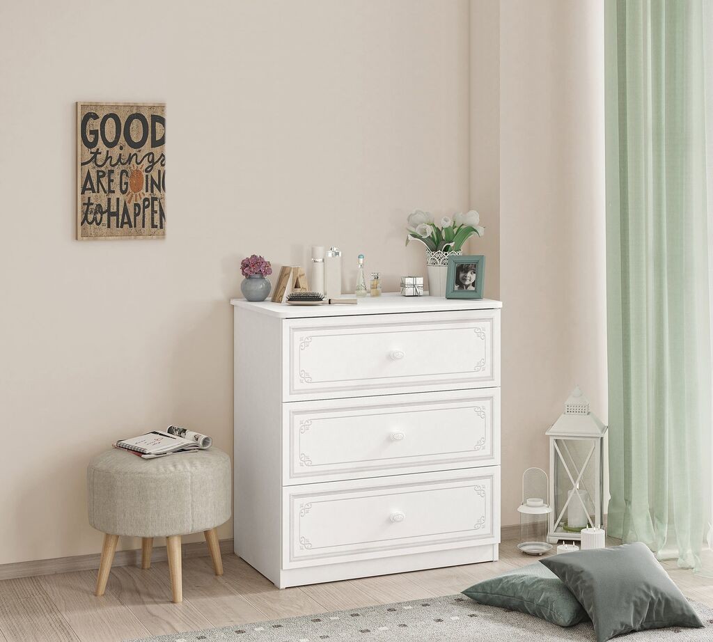 Cilek Mobilya Selena Grey Komoda, Bijela