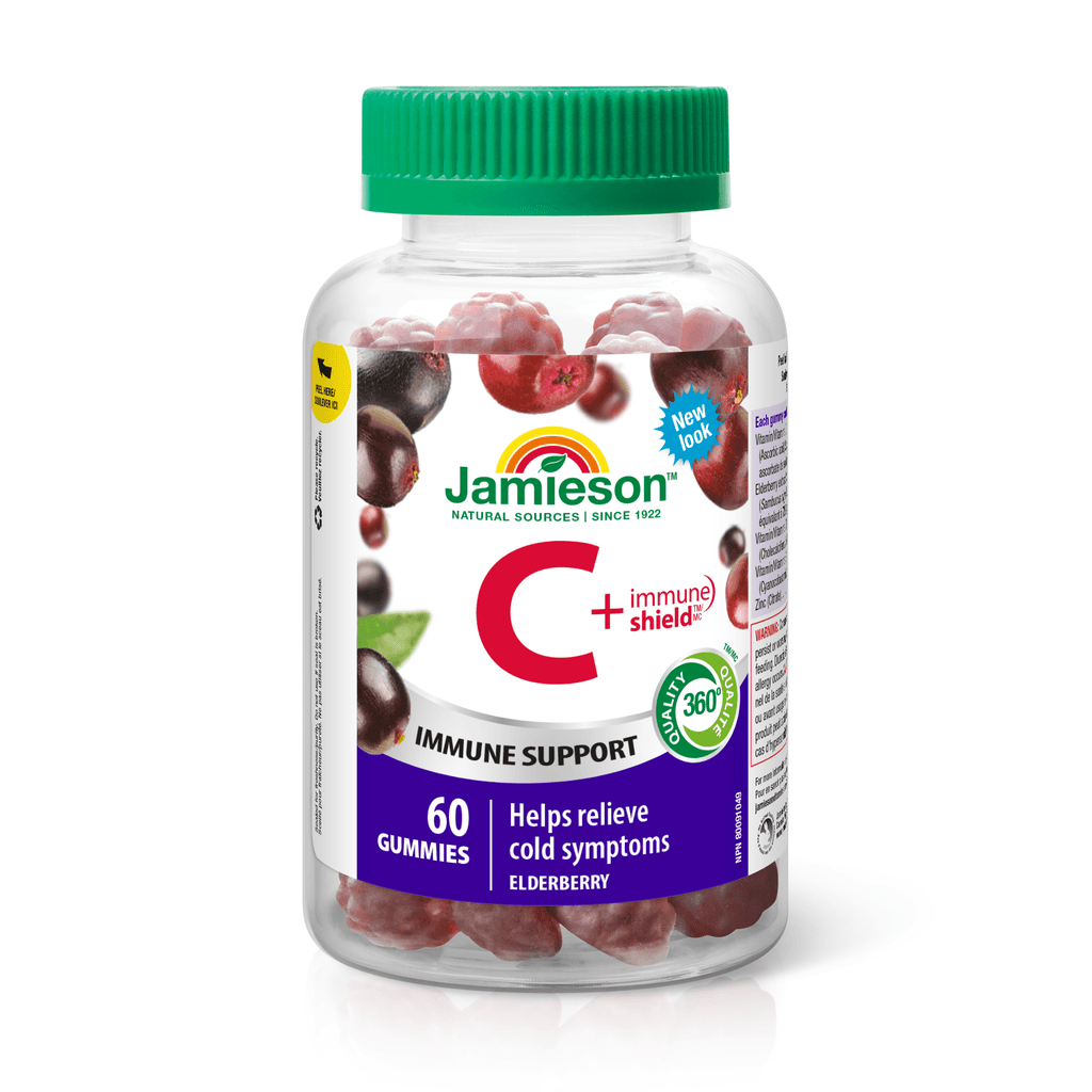 Jamieson Vit C+immune shield (Vit D.B12,Zn, zova) 60gum.