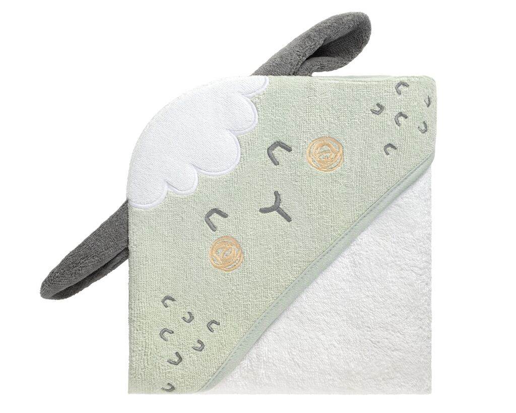 Kikka Boo Peškir Sa Kapuljačom Od Frotira 90/90 Cm Sleepy Sheep, Zelena
