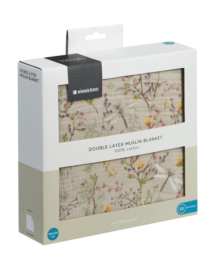 Kikka Boo Dvoslojno Ćebe Od Muslina 100X100 Cm Secret Garden, Bež