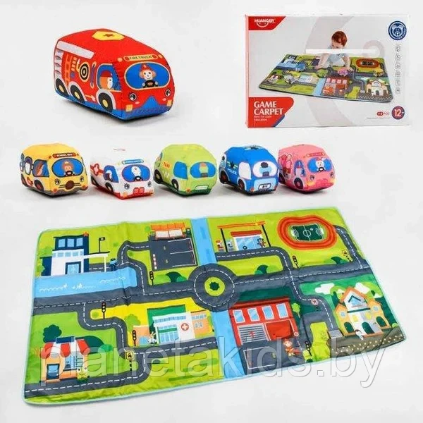 HUANGER Podloga za igru platnena auto staza HE.0243, 12m+, Šarena