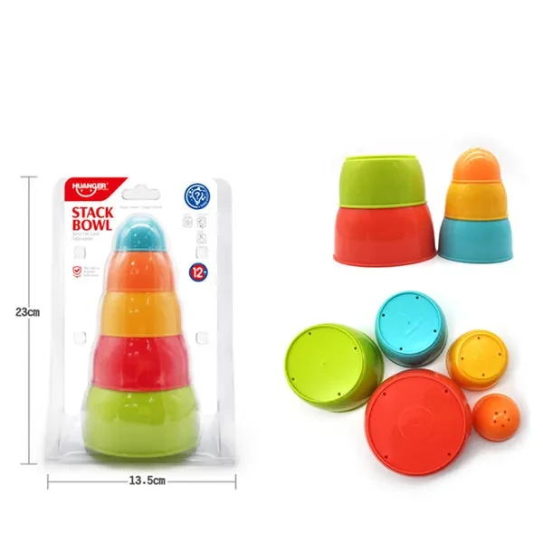 HUANGER Posudice za slaganje čunjeva Stack bowl HE.0224, 12m+, Šarene