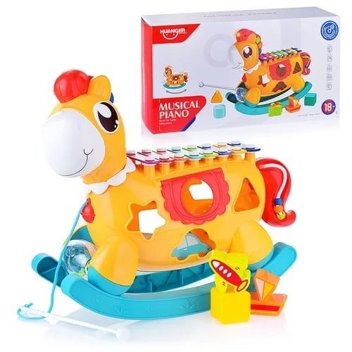 HUANGER Muzički metalofon konjić HE.8039, Žuta