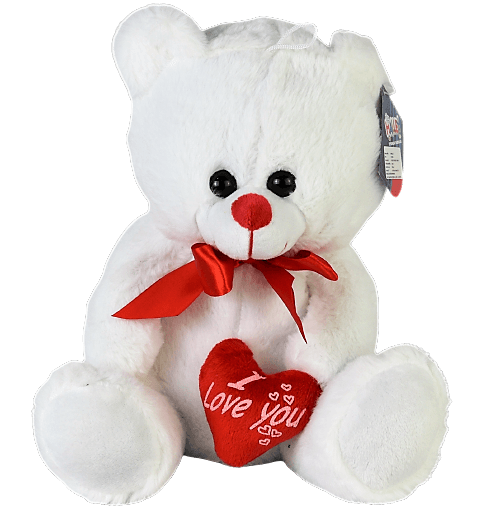 HALLEY Plišani meda I LOVE YOU PL178816, 30cm, Bijeli