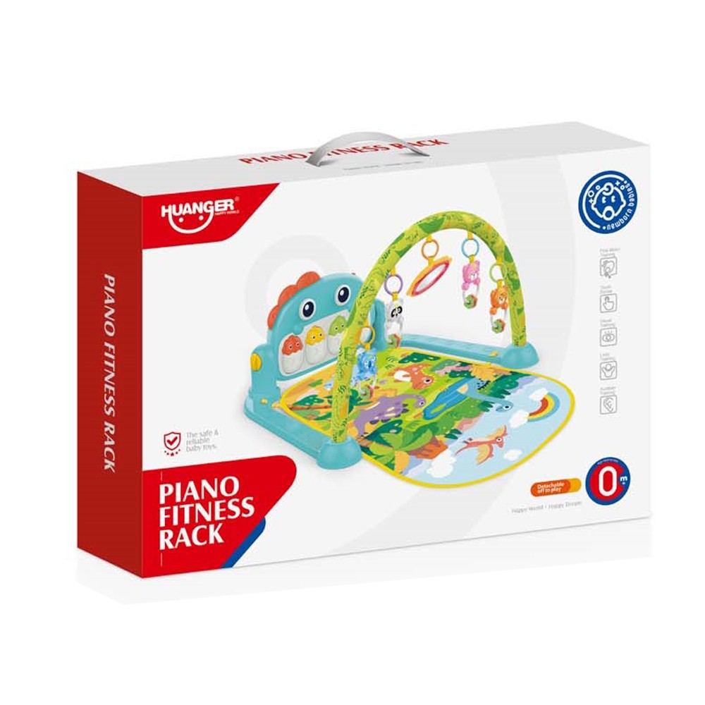 HUANGER Podloga za igru za bebe muzička Dino HE.0643, Zelena