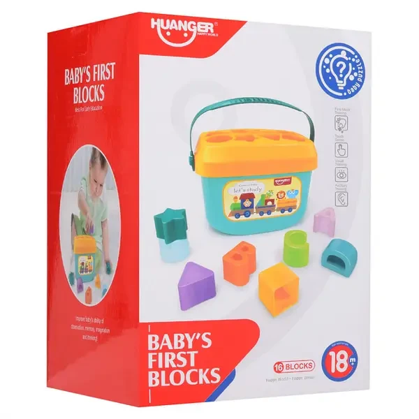 HUANGER Kofica za učenje oblika Baby first blocks HE.0218, 18m+, Plava