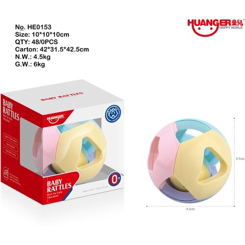 HUANGER Loptica zvečka Pastelna HE.0153, 0m+, Šarene