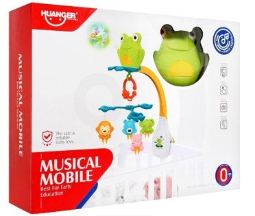 HUANGER Uspavalica vrteska žabac sa muzikom i svijetlima HE.0309, 0m+, Šarena