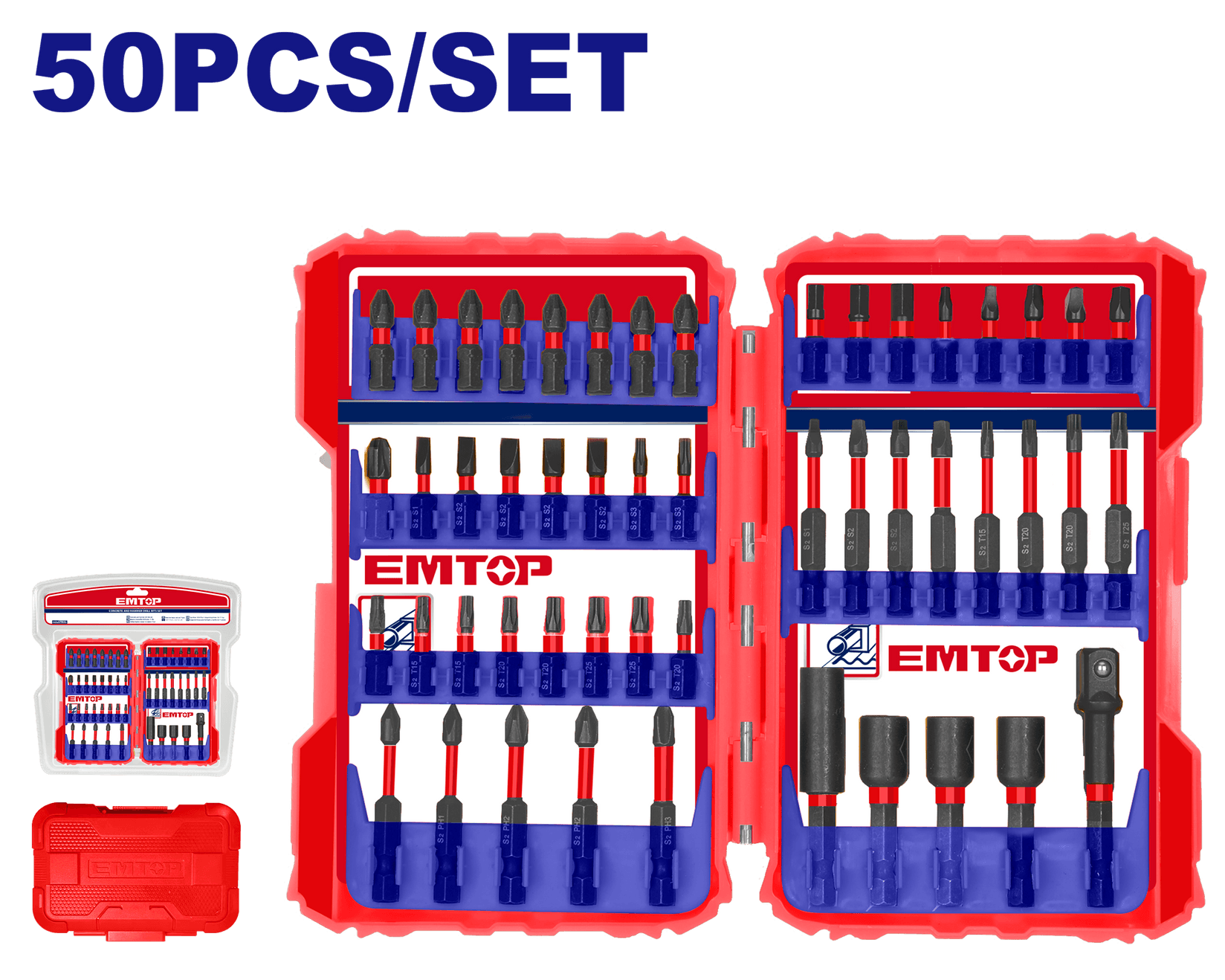 EM TOP Set Udarnih Odvijača 50Kom  S16468