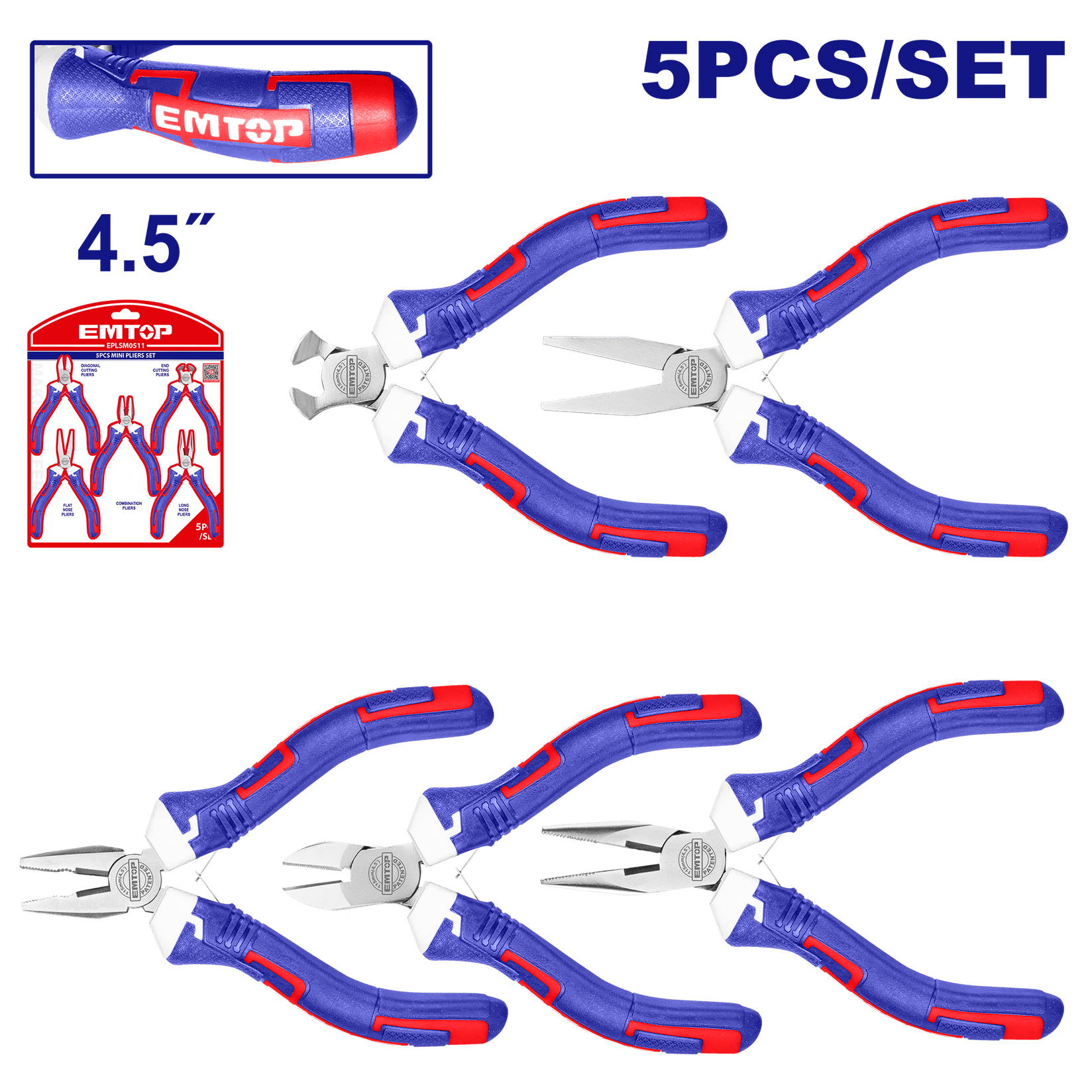 EM TOP Set Kliješta 5Kom S16292