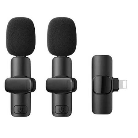 Remax Mikrofon K10 bežični Mini Clip Mic/Live Stream Recording Video Lightning port, Crna