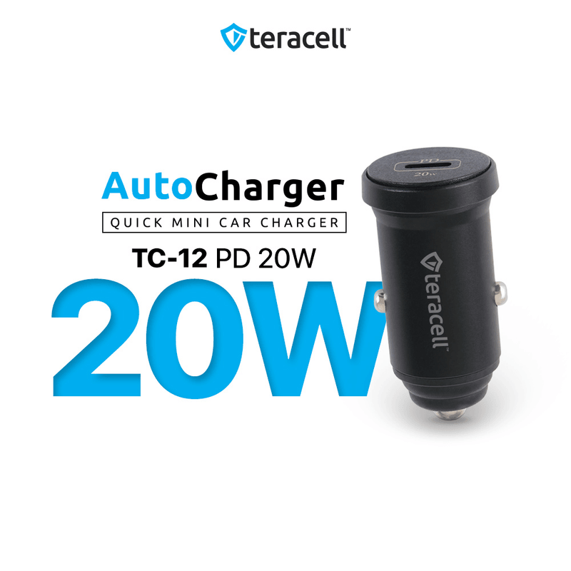 Teracell TC-12 Auto punjač, DLS C01-PD/20W, PD Lightning/iPhone, Crni