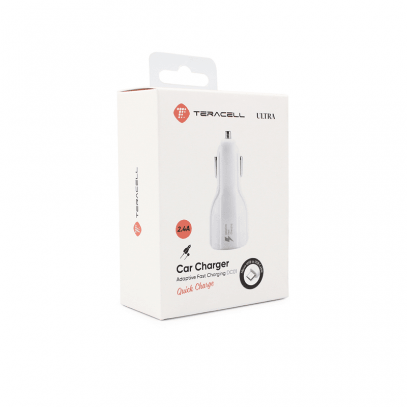 Teracell Ultra DC01 Auto punjač, 2.4A, Tip C, Bijeli