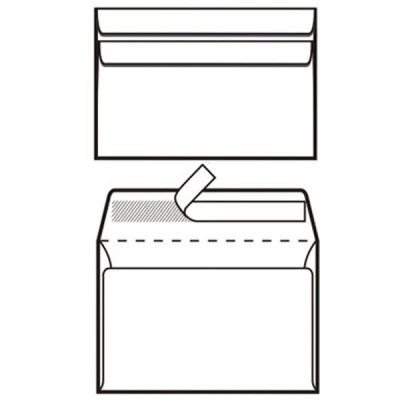 Koverat B6 samoljepljivi  125x176, Bijeli