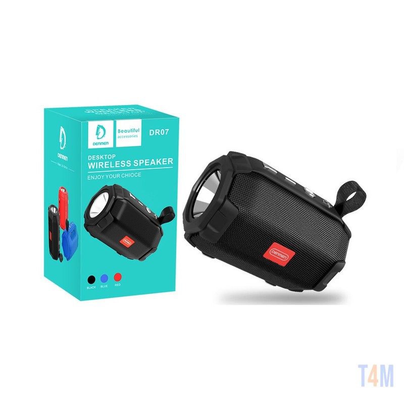 Denmen DR07 Bluetooth Zvučnik, Lampa, Crni