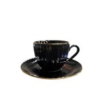 Set Šolja Moca Daisy Cr/Zl-Lb15 Crna Sa Zlatnim Rubom