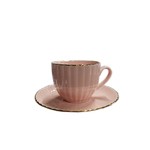 Set Šolja Moca Daisy Rz/Zl-Lb14 Roza Sa Zlatnim Rubom