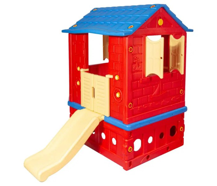 Igračka kućica sa duplim vratima i toboganom