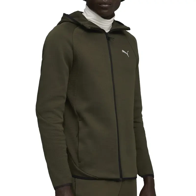 Puma muška dukserica Puma Evostripe Fz Hoodie Dk, maslinasto zelena