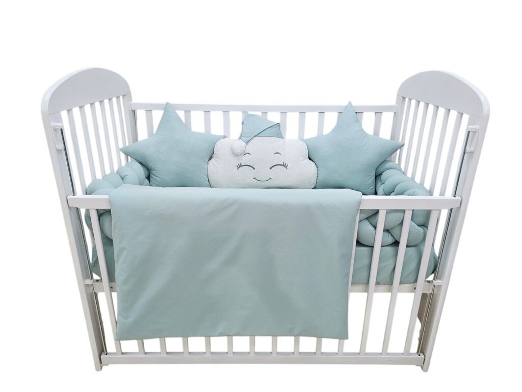 Fim Baby Posteljina Punjena " Pletenica" Jednobojna, Tirkiz