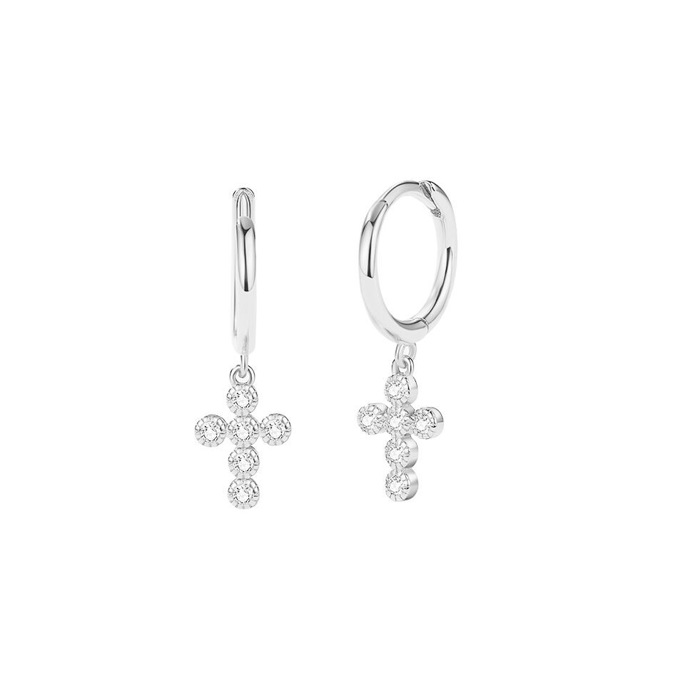 Dameo minđuše Cross - srebro 925 i cirkoni FE2212