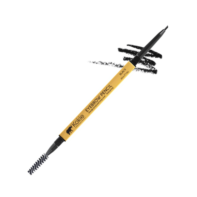 Kokie Cosmetics Micro-Fine+Brush Eyebrow Pencil- Black Olovka Za Obrve