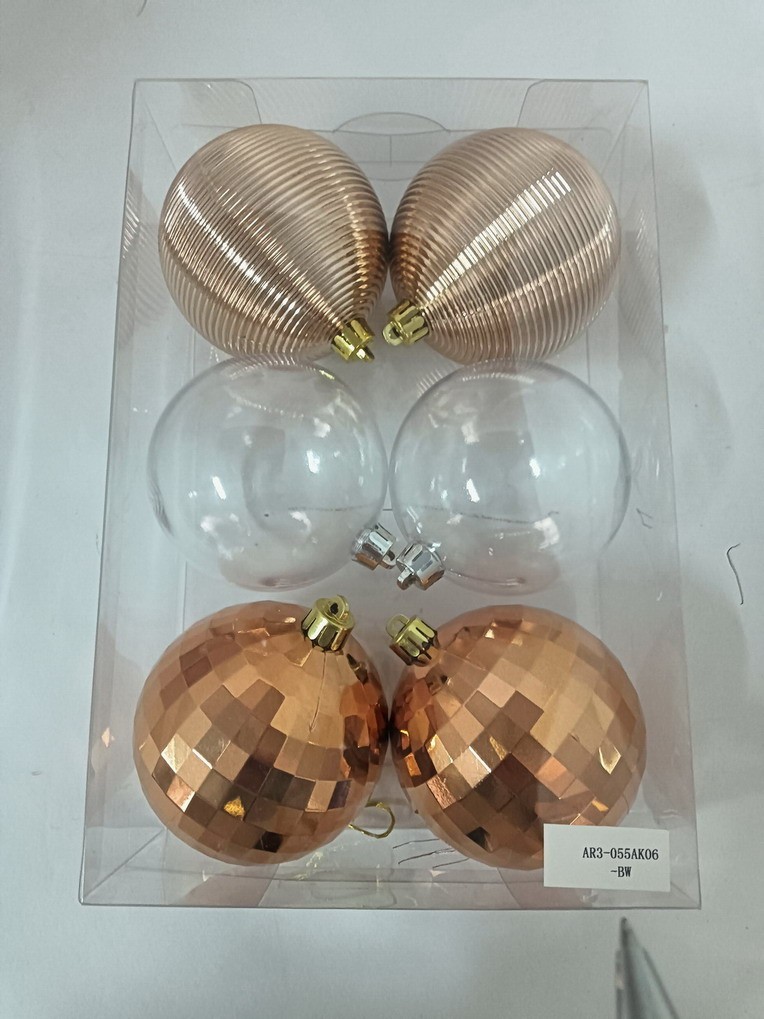 Kugle Za Jelku - Set 6 Kom , 8 Cm - BronzaRed GoldProvidne Ar3-055Ak06-Bw, Bronza