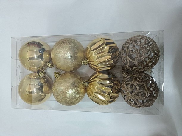 Kugle Za Jelku - Set 8 Kom , 8 Cm - Ar3/013X08, Zlatna boja