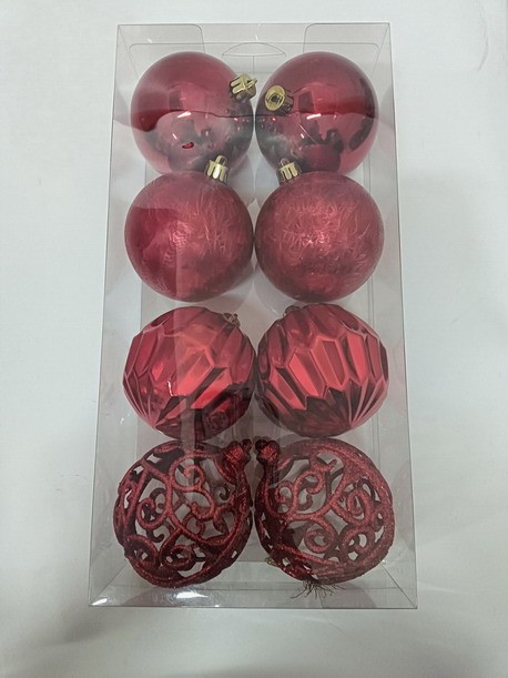 Kugle Za Jelku - Set 8 Kom , 8 Cm - Ar3/013X08, Crvena