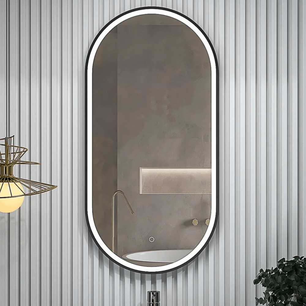 Ogledalo Led Elipsa 100X50Cm Kb808 Cct Sa Crnim Okvirom