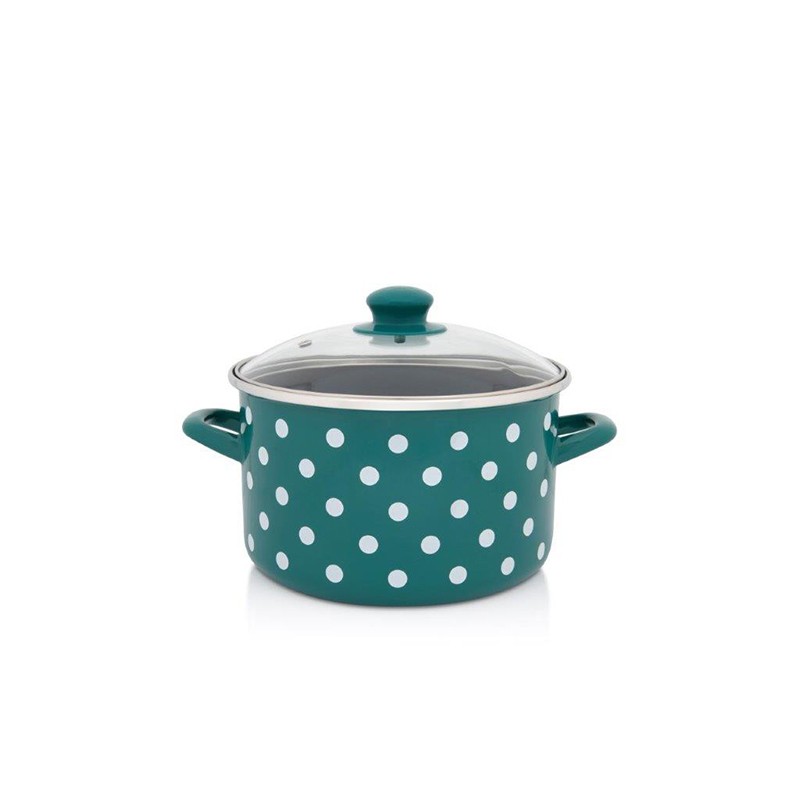 Metalac posuđe Duboka šerpa sa staklenim poklopcem, 22cm, 5.0L, Zelena