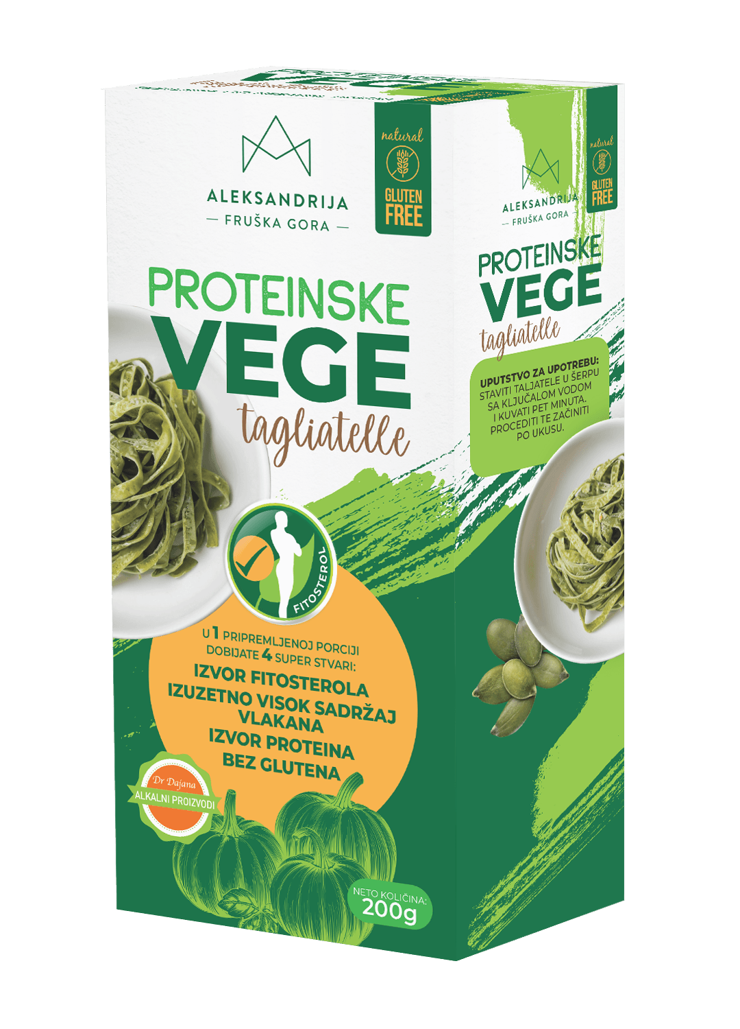 Aleksandrija bezglutenske proteinske POVRĆNE taljatele, 200g