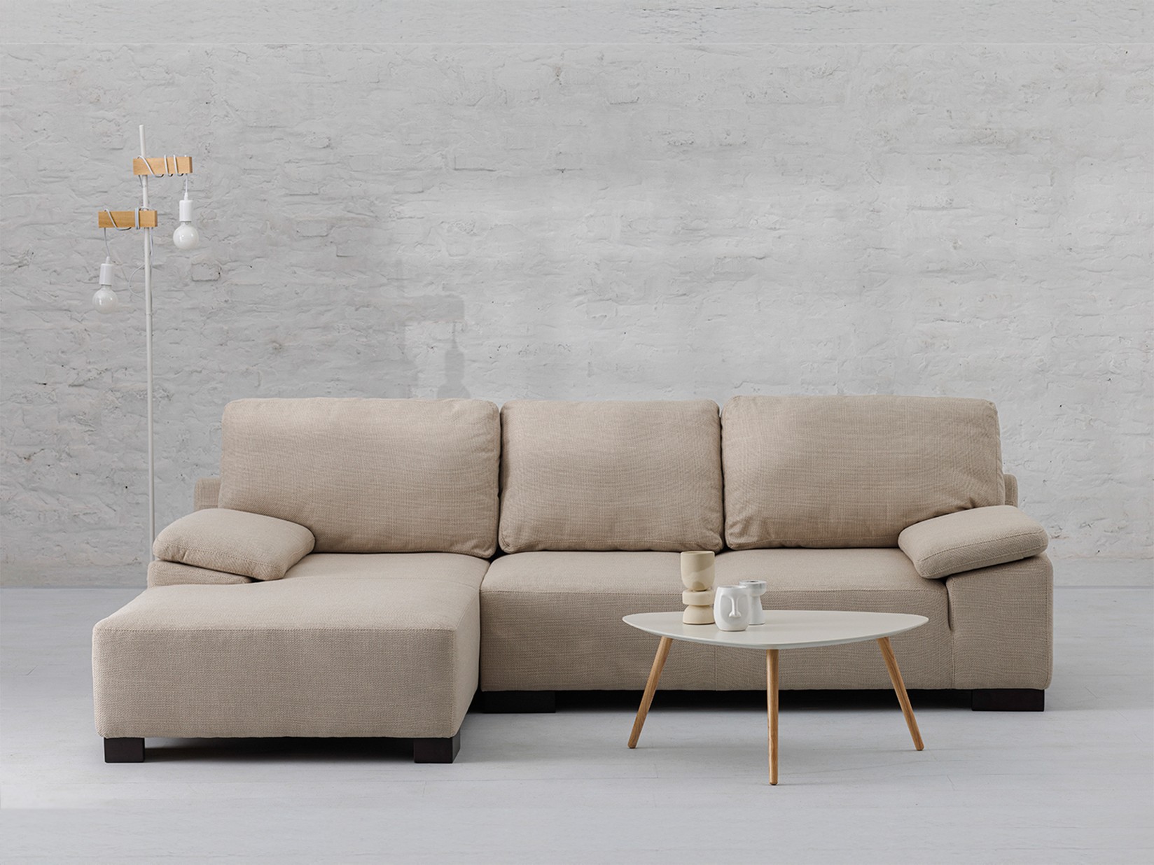 SIMPO Ugaona garnitura Neapel, Levi ugao, 253 x 170 x 80 cm, Bež