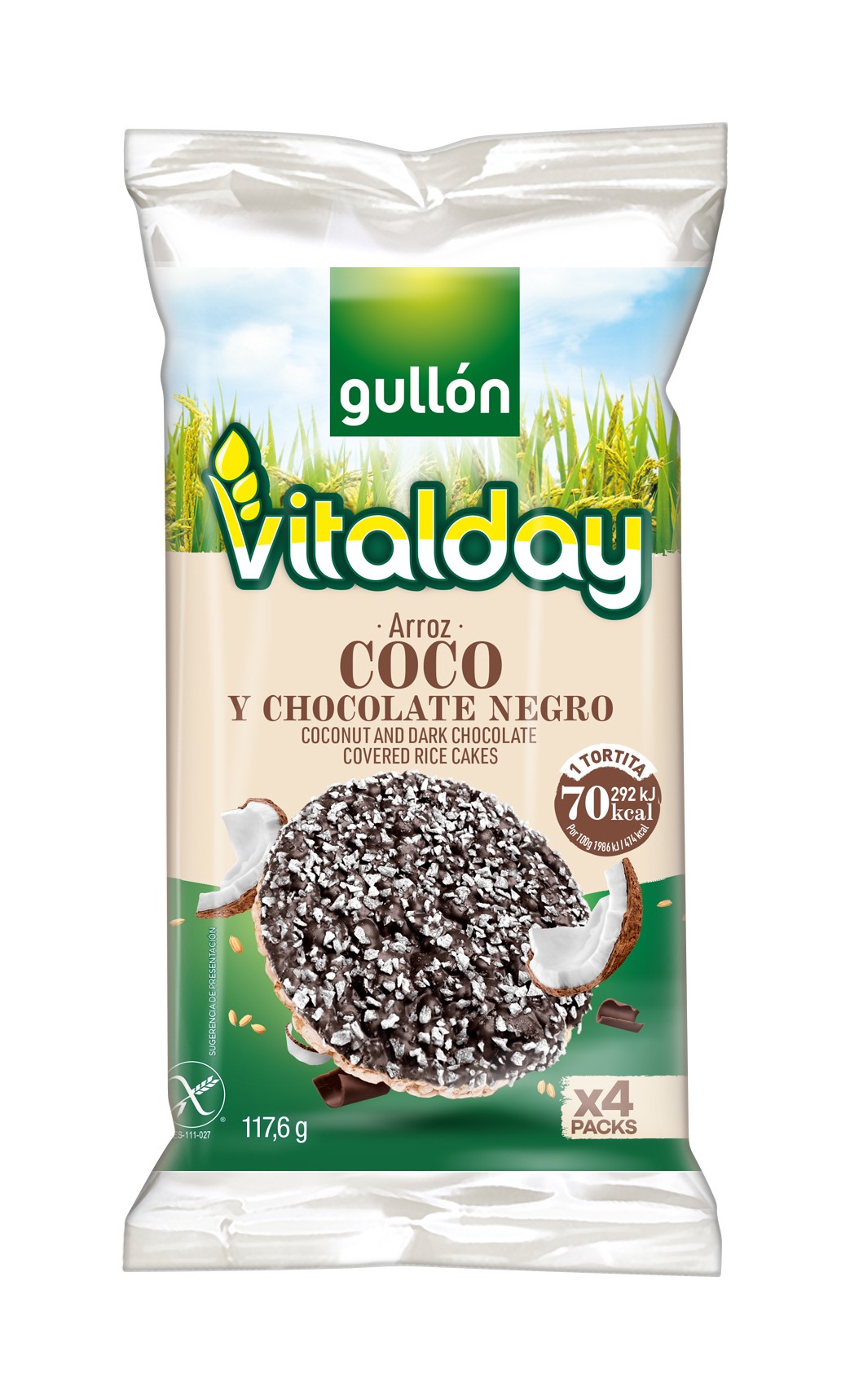 Gullon Rice Cakes Galete Od Riže Prelivene Kokosom I Čokoladom Bez Glutena 117,6G