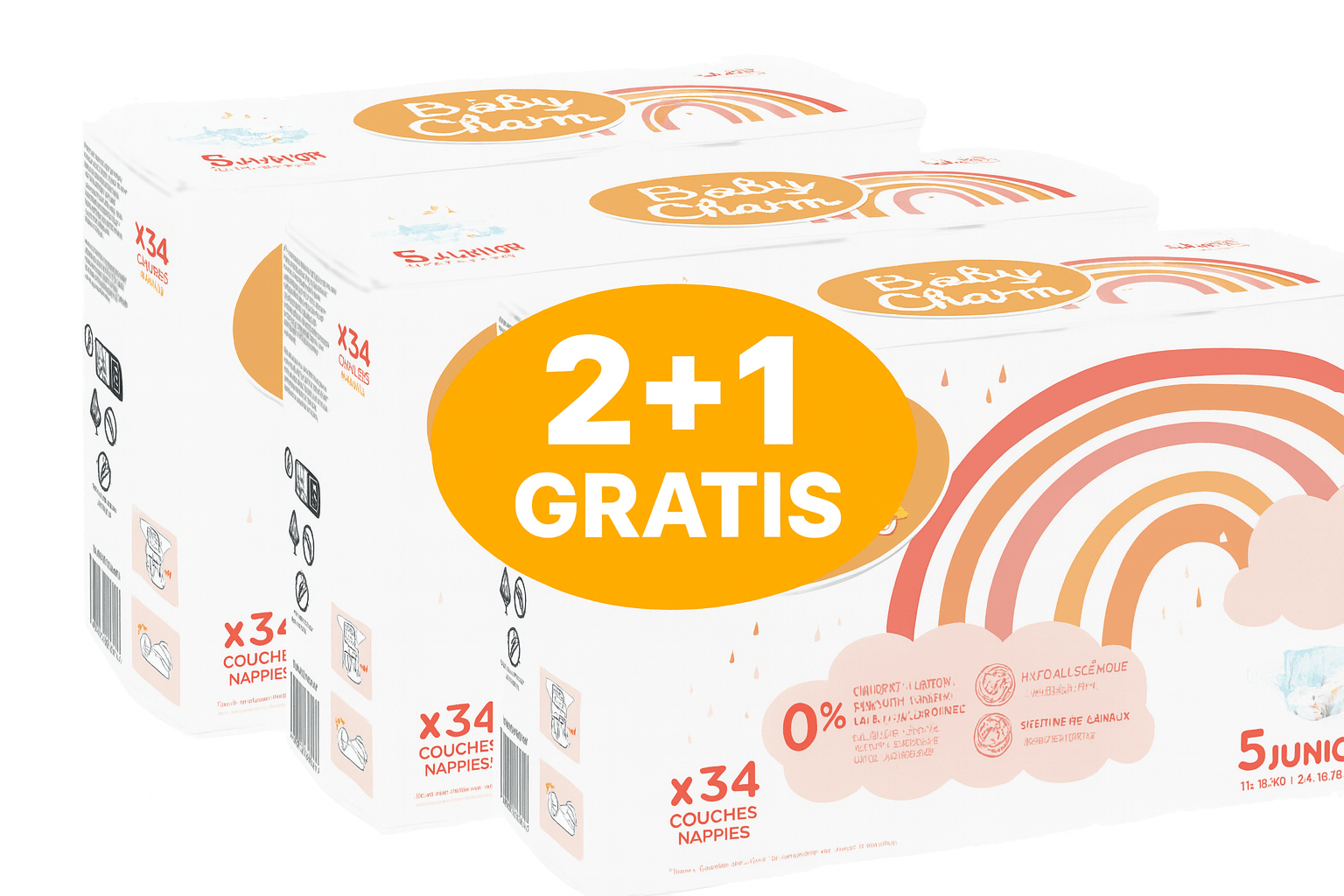 Babycharm Pelene Junior 11-16 Kg,34/5 Kom, 2 + 1 GRATIS