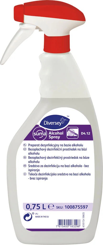 Diversey D4.12 Suma Alcohol Spray- Dezinfektant Na Bazi Alkohola Bez Ispiranja, 750Ml