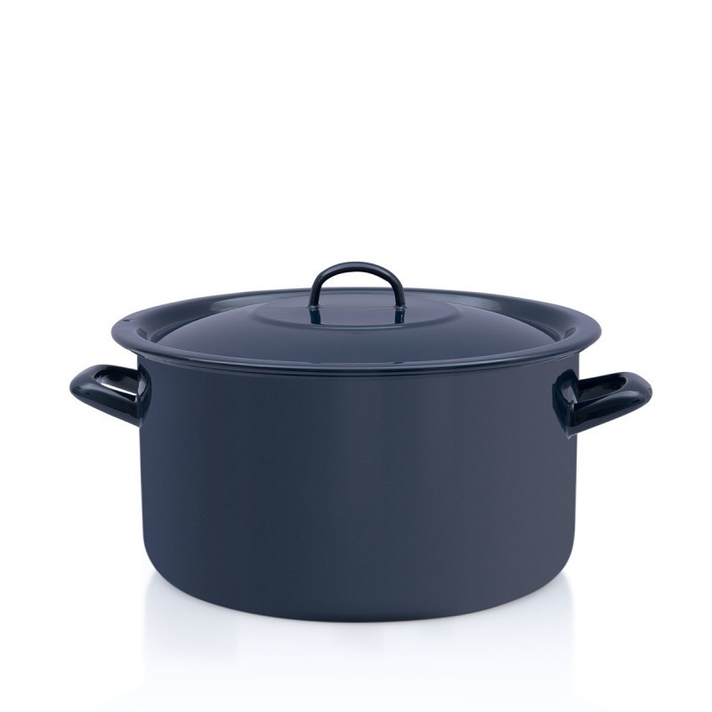 METALAC Lonac duboki klasični 28cm/10l sa kestenjastim poklopcem