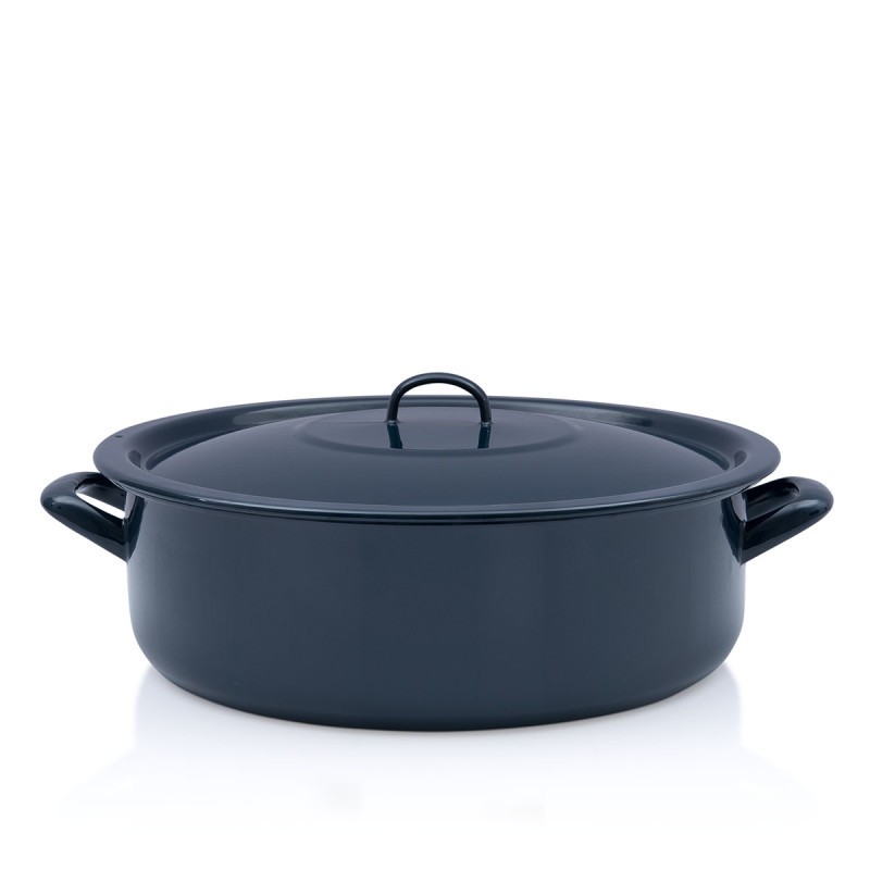 METALAC Classic plitki lonac 36cm/15l sa poklopcem, kestenjast